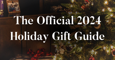 "The Official 2024 Holiday Gift Guide" blog post cover with Christmas tree and presents