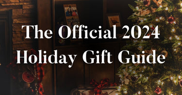 "The Official 2024 Holiday Gift Guide" blog post cover with Christmas tree and presents