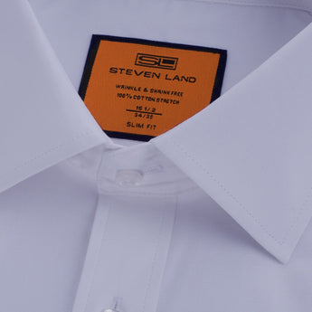 Poplin Dress Shirt | French Cuff | 100% Cotton | Optical White