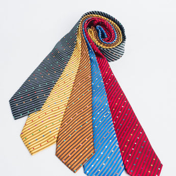 Steven Land | 100% Silk | Polka Stripe Tie & Pocket Square