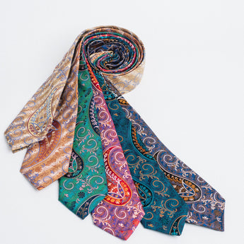 Steven Land | 100 % Silk | Batik Paisley Tie & Pocket Square