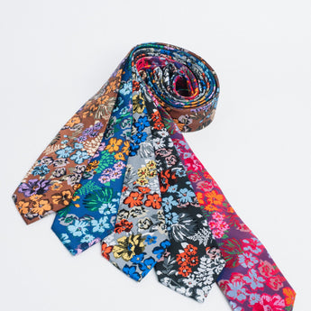 Steven Land | 100% Silk | Floral Tie & Pocket Square