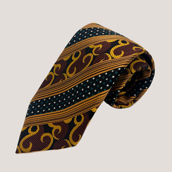 Diagonal Stripes with Mosaic Tie & Pocket Square for Men | 100% Silk