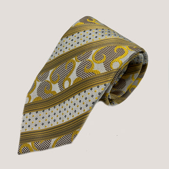 Diagonal Stripes with Mosaic Tie & Pocket Square for Men | 100% Silk