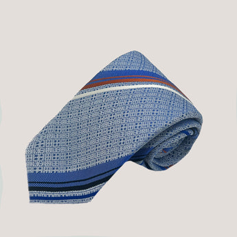 Texture and Stripes Tie & Pocket Square 100% Silk for Men