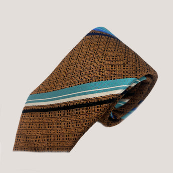 Texture and Stripes Tie & Pocket Square 100% Silk for Men