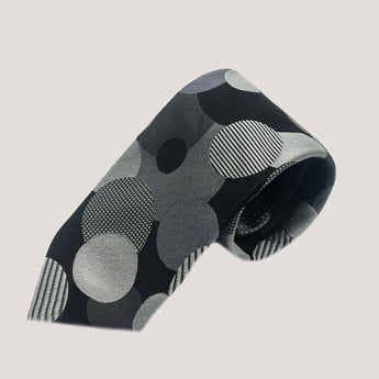 Geometric Elegance Tie & Pocket Square 100% Silk for Men