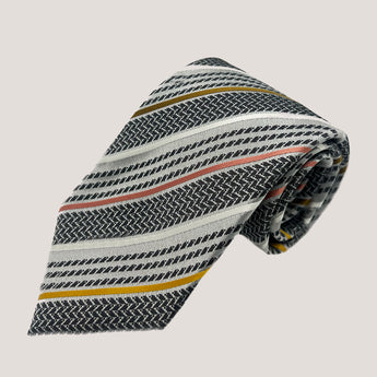 Dynamic Diagonal Tie & Pocket Square 100% Silk for Men