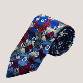 Geometric Harmony Tie & Pocket Square 100% Silk for Men