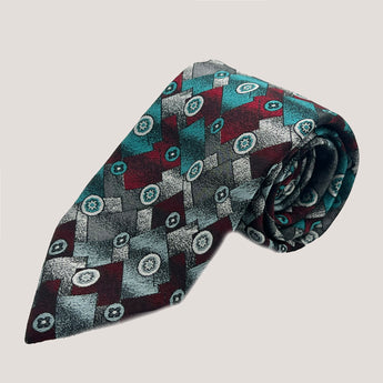 Geometric Harmony Tie & Pocket Square 100% Silk for Men