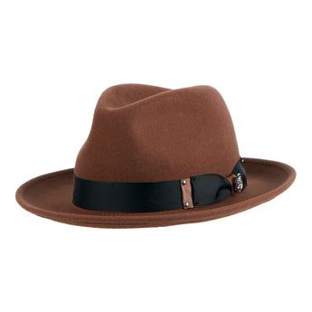 brown fedora hat