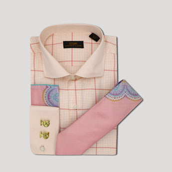 Steven Land | 4 PC Set | Dress Shirt, Tie, Hanky & Cufflink