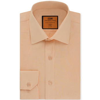 Poplin Dress Shirt | Slim Fit | Barrel Cuff | 100% Cotton | Peach