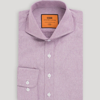 The Marlo Dress Shirt | Convertible Rounded Cuff & Cutaway Collar | Berry