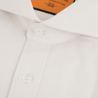 The Marlo Dress Shirt | Convertible Rounded Cuff & Cutaway Collar | Ecru