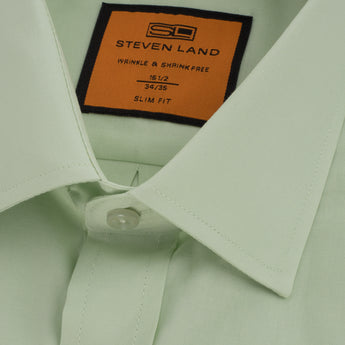 Poplin Dress Shirt | Slim Fit | Barrel Cuff | 100% Cotton | Pistachio