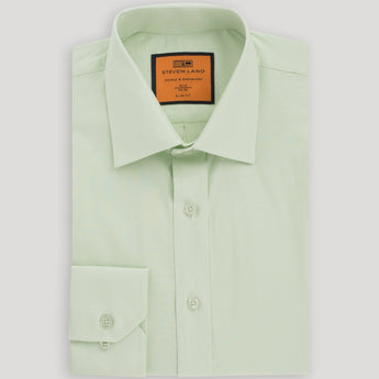 Poplin Dress Shirt | Slim Fit | Barrel Cuff | 100% Cotton | Pistachio