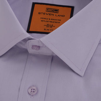 Poplin Dress Shirt | Slim Fit | Barrel Cuff | 100% Cotton | Lilac