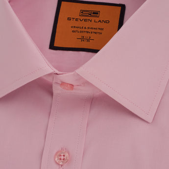 Poplin Dress Shirt | French Cuff | 100% Cotton | Pink