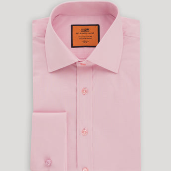 Poplin Dress Shirt | French Cuff | 100% Cotton | Pink