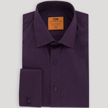 Poplin Dress Shirt| French Cuff | 100% Cotton | Color Blackberry