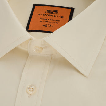 Poplin Dress Shirt | French Cuff | 100% Cotton | Cream