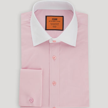 Poplin Dress Shirt | Classic Fit | French Cuff | 100% Cotton | Pink