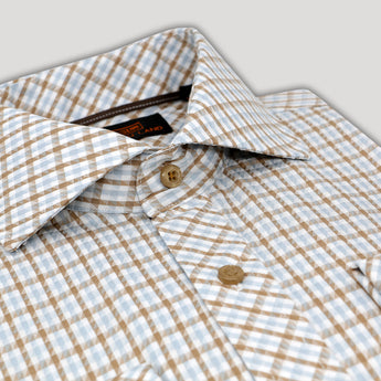 Steven Land Dress Shirt  | Trim and Classic Fit | Arlo 100% Cotton | Color Brown