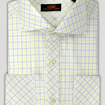 Steven Land Dress Shirt  | Trim and Classic Fit | Arlo 100% Cotton | Color Yellow