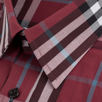 The Tartan III Dress Shirt | Regular Barrel Cuff & Classic Collar | Burgundy