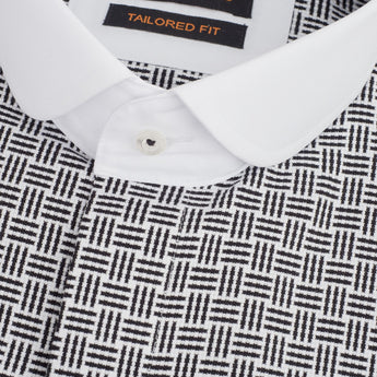 The Alder Dress Shirt |Rounded French Cuff & Club Collar | Black