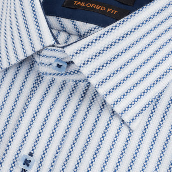 The Beckett Dress Shirt |Double Button Barrel Cuff & Point Collar| Navy