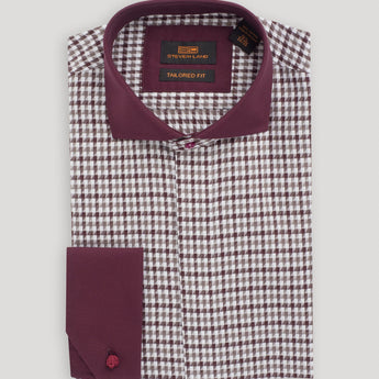 The Jago Dress Shirt | French Cuff & Spread Collar | Burgundy