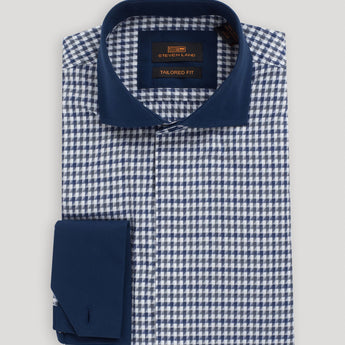 The Jago Dress Shirt | French Cuff & Spread Collar | Navy