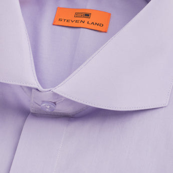 Poplin Dress Shirt Hidden Placket 100% Cotton | Cutaway collar | French Cuff | Color Lilac