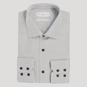 The Laurence Dress Shirt | 80’s 2ply Basket Weave| 100% Cotton | Tic Pattern