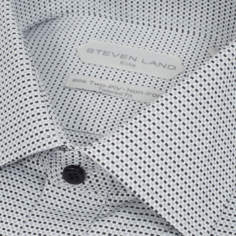 The Laurence Dress Shirt | 80’s 2ply Basket Weave| 100% Cotton | Tic Pattern