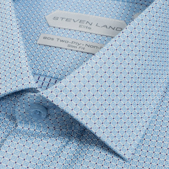 The Luther Dress Shirt | Classic Collar | Rounded French Cuff | Slim Fit | Geometric Jacquard Pattern