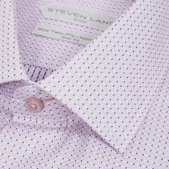 The Luther Dress Shirt | Classic Collar | Rounded French Cuff | Slim Fit | Geometric Jacquard Pattern