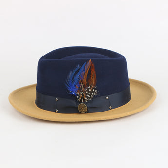 The Broadway Fedora | Felt Hat | Navy & Scotch