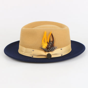 The New Orleans Fedora | Fine Australian Wool Hat with Snap Brim | Scotch & Navy