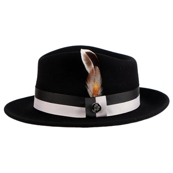 The Madison Fedora | Fine Australian Wool Hat with Snap Brim | Black