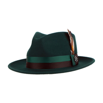 The Madison Fedora | Fine Australian Wool Hat with Snap Brim | Green