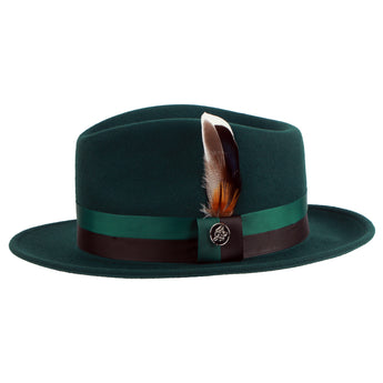 The Madison Fedora | Fine Australian Wool Hat with Snap Brim | Green