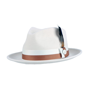 The Madison Fedora | Fine Australian Wool Hat with Snap Brim | White