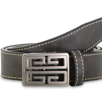 Steven Land Belt | Genuine Leather | Track-lock Technology | Grey