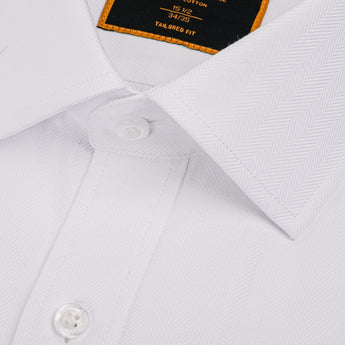 The Rogue Herringbone Dress Shirt | Classic Collar | Adjustable Barrel Cuff | 100% Cotton