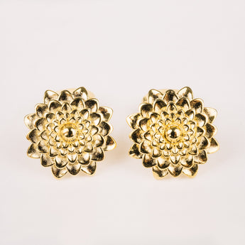 The Dahlia Flower Cufflinks Set | Gold