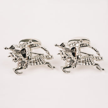 The Tartan Knight Cufflinks Set | Silver