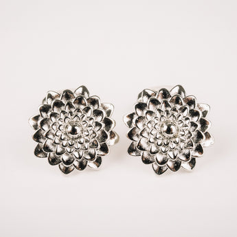 The Dahlia Flower Cufflinks Set | Silver